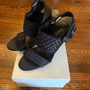 Pedro Garcia Black Satin Textile Heels Size 9